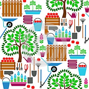 Gardening seamless pattern