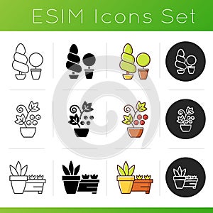 Gardening store categories icons set