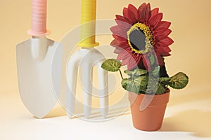Gardening tools and Artificial Potplant