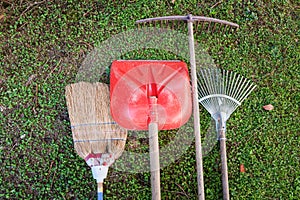 Gardening Tools on Grass