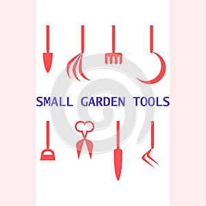 Gardening tools. Isolated design. Symbol collection. Ecology icon set. Eco flat vector icon. Flat collection with garden