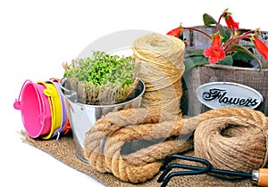 Gardening tools isolated on white