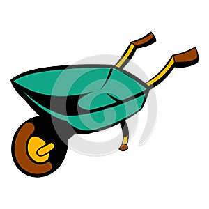 Gardening wheelbarrow icon cartoon