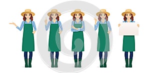 Gardening woman in apron