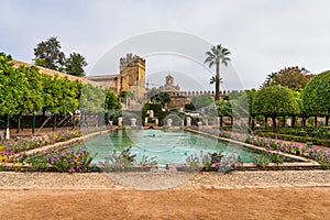 The gardens of Alcazar of the Christian Monarchs in Cordoba, Andalusia, Spain