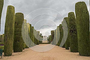 Gardens of Alcazar de los Reyes Cristianos in Cordoba, Spain