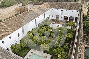 Gardens of Alcazar de los Reyes Cristianos in Cordoba, Spain