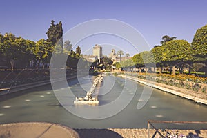 Gardens at the Alcazar de los Reyes Cristianos in Cordoba, Spain