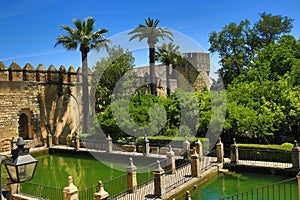 Gardens of Alcazar de los Reyes Cristianos, Cordoba, Spain. The place is declared UNESCO World Heritage Site. CORDOBA, SPAIN photo
