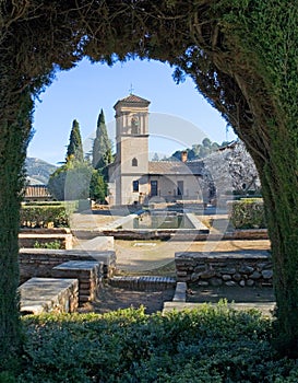 Gardens of Alhambra Palace in Granada