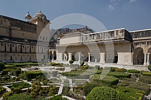 Gardens in Amber Fort near Jaipur