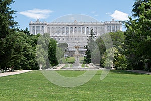 Gardens around the Royal Palace of Madrid, Spain