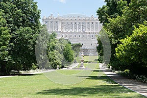 Gardens around the Royal Palace of Madrid, Spain