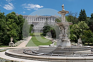 Gardens around the Royal Palace of Madrid, Spain