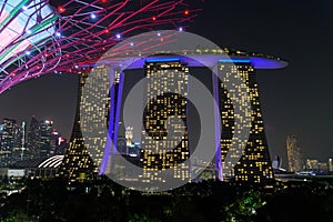 Gardens by the Bay, overlooking Marina Bay Sands Hotel, Singapore