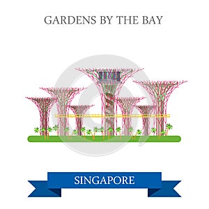 Gardens by the Bay Singapore vector attraction travel landmark