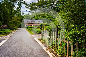 Gardens and building at Cylburn Arboretum in Baltimore, Maryland