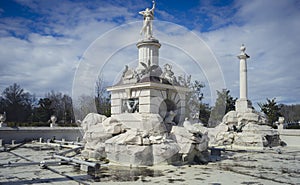 Gardens of the city of Aranjuez, located in Spain. Stone palace