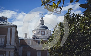 Gardens of the city of Aranjuez, located in Spain. Stone palace