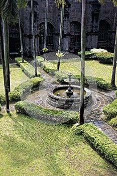 Gardens in courtyards of San Agustin Church, Manila, Philippines photo