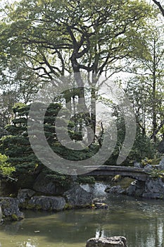 Gardens of Daigo-Ji temples in Kyoto in Japan