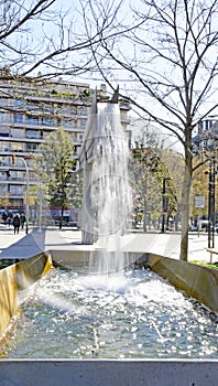 Gardens and fountains of Plaza de Lesseps in Barcelona photo