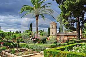 Gardens of La Alhambra in Granada photo