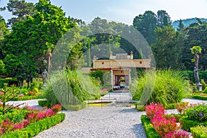 Gardens of the Miramare palace in Trieste, Italy