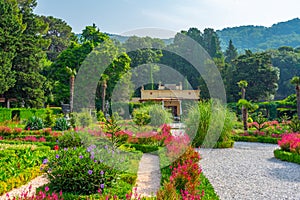 Gardens of the Miramare palace in Trieste, Italy