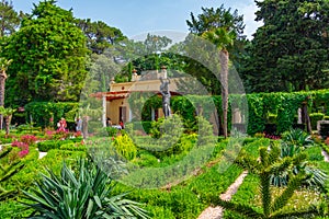 Gardens of the Miramare palace in Trieste, Italy