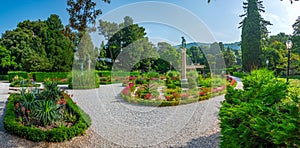 Gardens of the Miramare palace in Trieste, Italy