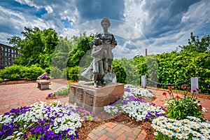 Gardens and monument in Nashua, New Hampshire.