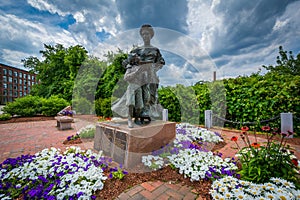 Gardens and monument in Nashua, New Hampshire.