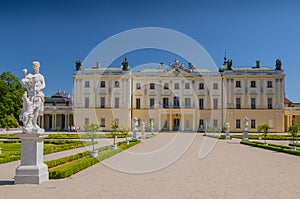 Gardens of the palace Branicki, the historic complex is a popular place for locals, Bialystok, Poland photo