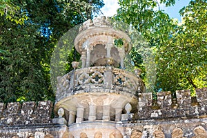 Gardens of the Palace Quinta da Regaleira in Sintra, Portugal