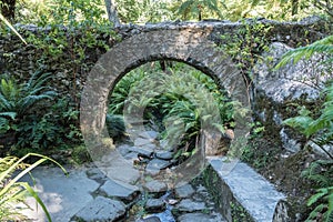 Gardens of Palacio de Pena in the outskirts of Sintra in Portugal