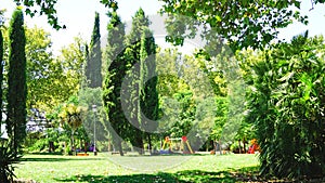 Gardens and playground in the Parque del Cuartel de la MontaÃ±a in Madrid Community of Madrid photo