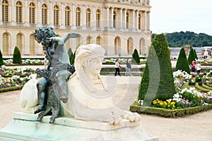 The gardens of the royal Palace of Versailles near Paris