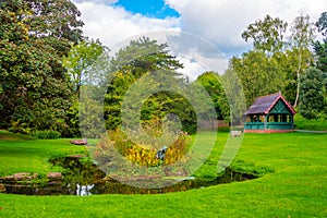 Gardens of St. Fagans Castle near Welsh capital Cardiff