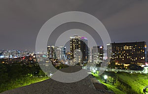 Gardens and towns at night