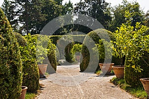 Gardens of the Venetian Villas along the Brenta Canal which connects Padua and Venice