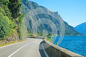 Gardesana road from Gargnano to Limone, lake garda italy