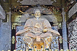 Gardian in front of Shrine door at Nikko photo