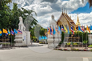 Gardian statue at entrance Thailand Temple Wat Prasingh photo