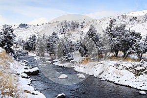 Gardiner river in winter