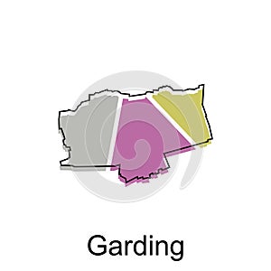 Garding City of Germany map vector illustration, vector template with outline graphic sketch style isolated on white background photo