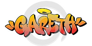 Gareth name in graffiti style. Vector illustration.