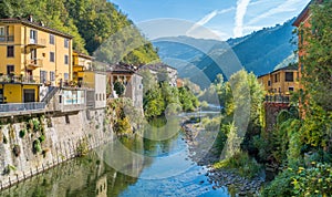 The picturesque town of Bagni di Lucca on a sunny day. Near Lucca, in Tuscany, Italy. photo