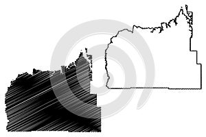 Garfield County, Montana U.S. county, United States of America, USA, U.S., US map vector illustration, scribble sketch Garfield