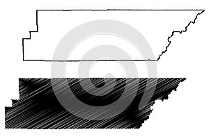 Garfield County, State of Utah U.S. county, United States of America, USA, U.S., US map vector illustration, scribble sketch